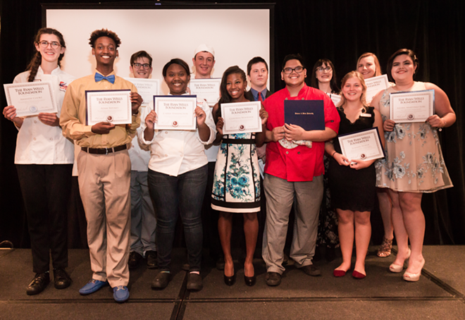Culinary students from four high schools received the Ryan Wells Foundation's 2017 scholarships. - Courtesy of Ryan Wells Foundation