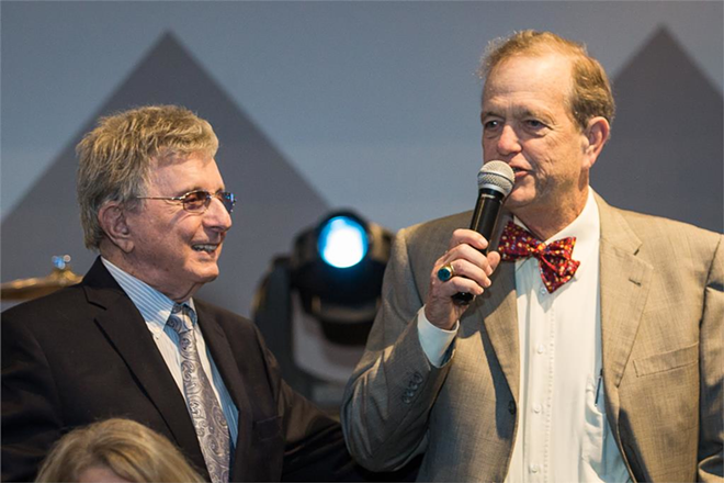 Zev Buffman (L) and Tom James speak to Ruth Eckerd Hall Board of Directors, members and other guests in attendance at the Theatre’s annual dinner on January 25, 2017. - Nick Seago
