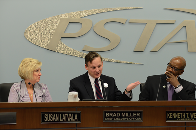 Susan Latvala, Brad Miller & Ken Welch at today's PSTA meeting. - Kevin Tighe