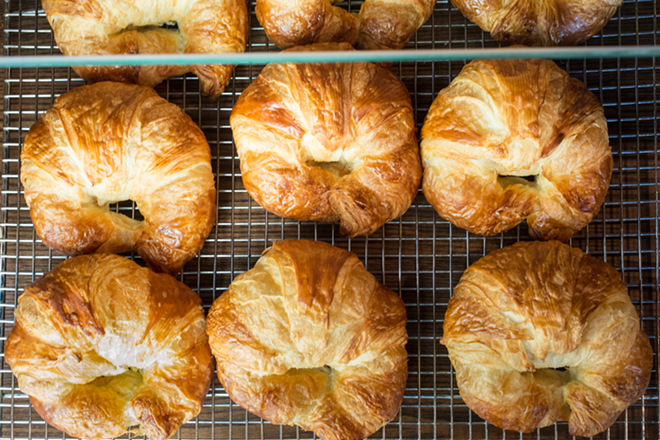 Croissants are among the varied selection of pasty case delights. - Chip Weiner