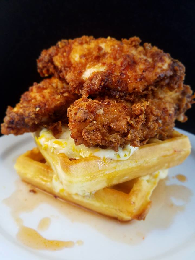 Fried chicken and waffles are a signature of the soon-to-open RyRy's - RyRy's Chicken and Waffles via Facebook