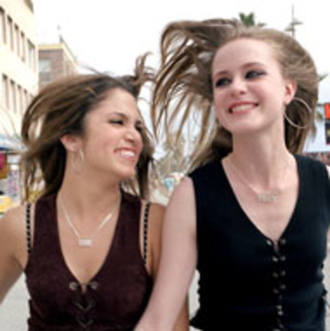 GIRLS GONE WILD: Nikki Reed (left) and Evan - Rachel Wood in Thirteen. - BRANDY EVE ALLEN