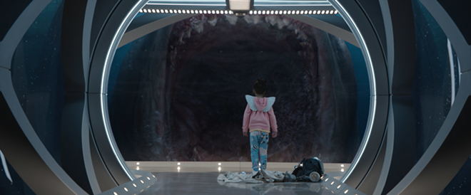 Hi, it's your nightmare calling. Tonight, you'll be a little girl staring down the gullet of a Megalodon. - Warner Bros.