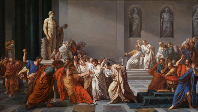 The Assassination of Julius Caesar by Vincenzo Camuccini - Vincenzo Camuccini [Public domain], via Wikimedia Commons