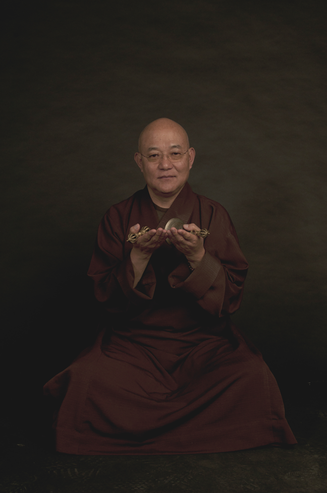 Lama Losang Samten, a Tibetan scholar and former Buddhist monk, served as the attendant to the Dalai Lama. - Museum of Fine Arts