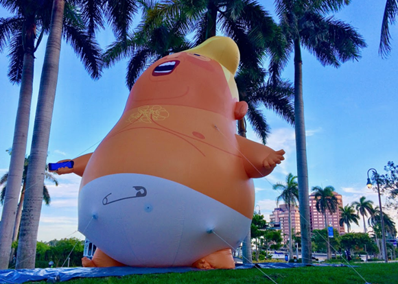 A 20-foot-high diapered Trump balloon will be in Orlando tomorrow
