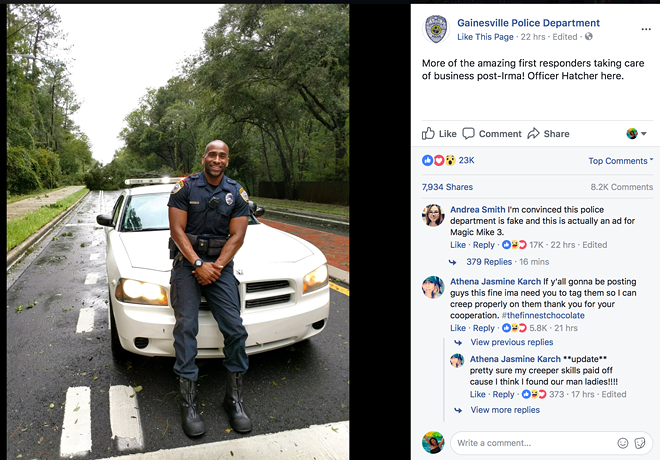 Florida police officers snap selfies during Irma, internet... well, we'll give you three guesses what happened (UPDATE: Anti-Semitism)