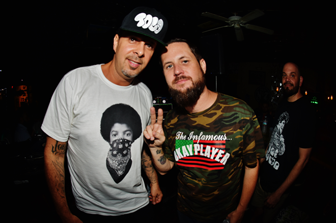 Tony Touch (L) and DJ Casper during Ol' Dirty Sundays at Crowbar in Ybor City, Florida on August 27, 2017. - Brian Mahar
