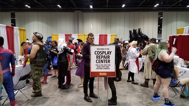 Even the best-made cosplay creations experience a technical glitch. MegaCon Orlando provided ample space to make fixes without leaving the convention floor. - Trisha Bettis
