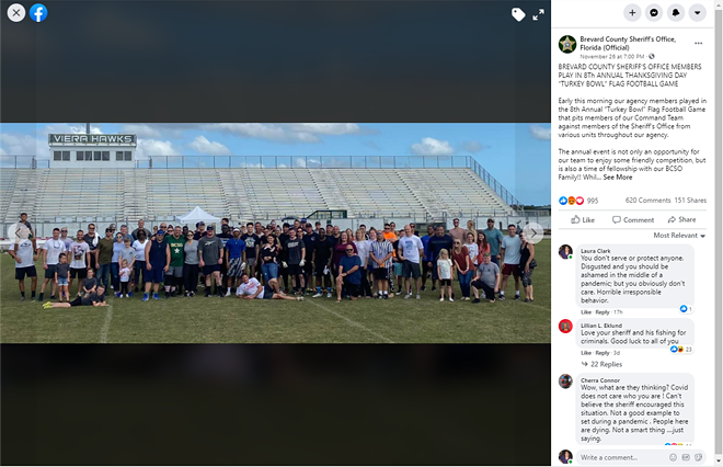 Florida sheriff hosts potential super-spreader ‘Turkey Bowl’ flag football game