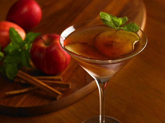 The apple pie martini will warm those Florida bones with just a sip. - Carmel Cafe & Wine Bar