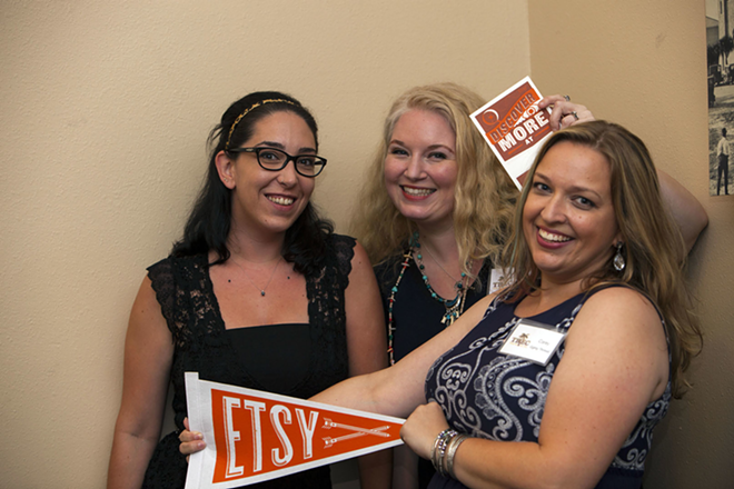 Tampa Bay Etsy Crew founder Julia Richarme (center) and associates Morgan Abdallah (L) and Carey Cherivtch continue to increase the organization's membership and visibility. TBEC is now among the largest in the world. - KIMBERLY DEFALCO