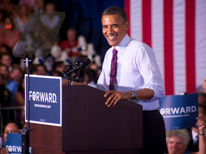 President Obama speaking at HCC - Shanna Gillette