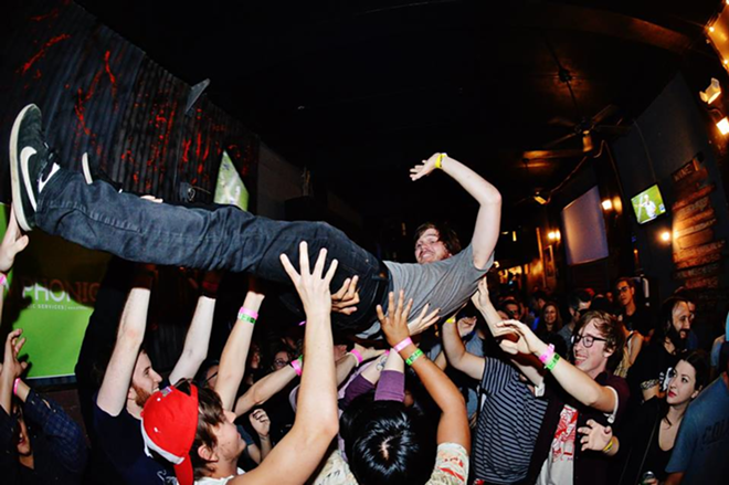Ryan Carpenter finds room to crowd surf at Don't Stop St. Pete. Props, yo. - Brian Mahar