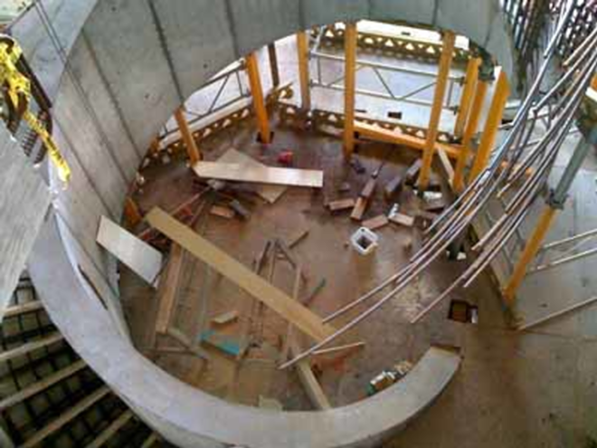 NEW HEIGHTS: A view of the Dali's circular staircase-in-progress. - Joran Oppelt