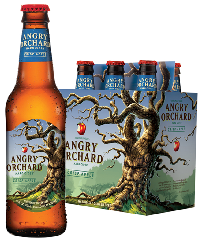 APPLE A DAY: Angry Orchard’s crisp apple cider is tart, sweet, and gluten-free. - Angry Orchard