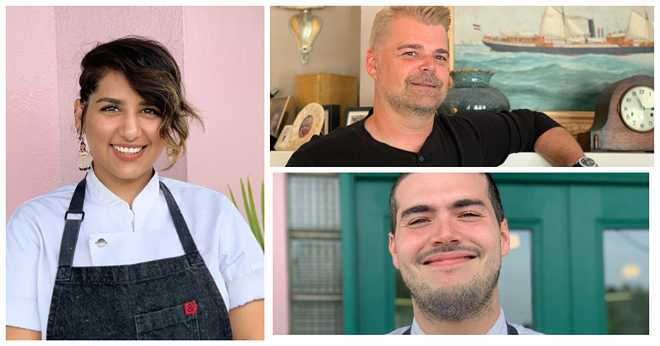 (Clockwise L-R) Adrianna Siller, David Hansen and Benjamin Pomales, who'll run Pickford Sundries and the accompanying Lesiak's Counter in Tampa, Florida. - Photos c/ Ben Pomales