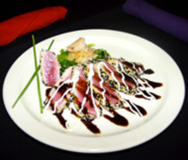 E-FUSION: The top-notch sesame-encrusted tuna - lives up to the fusion hype. - VALERIE MURPHY