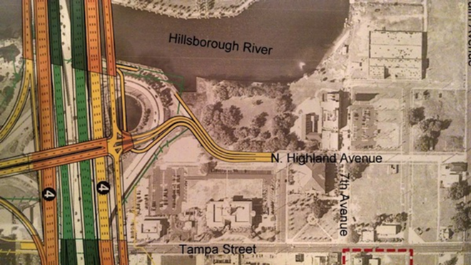 A graphic shown during a Jan. 29 FDOT meeting shows the proposed Highland Avenue on/off ramp. - COURTESY BRIAN WILLIS