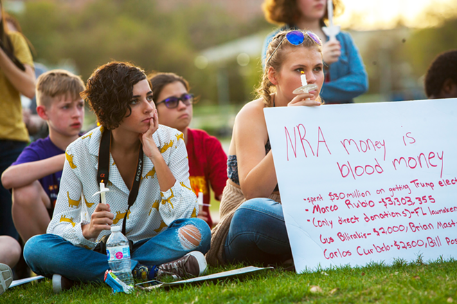 DRIVING THE CONVERSATION: Students called for stronger gun safety laws. - Kimberly DeFalco