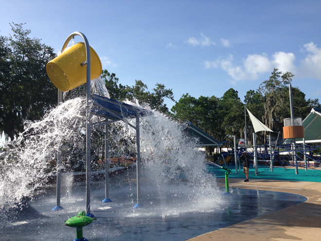 BUCKET O' FUN: The Water Works Park in Tampa features a modern wet playground to help beat the heat. - NICOLE ABBETT