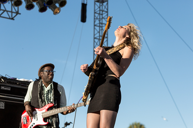 Ana Popovic plays Tampa Bay Bluesfest at Vinoy Park in St. Petersburg, Florida on April 7, 2017. - Tracy May