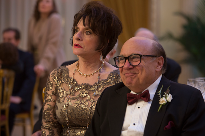 Patti LuPone and Danny DeVito as Jackie Burke's brother and sister-in-law in The Comedian - press.sonyclassics.com