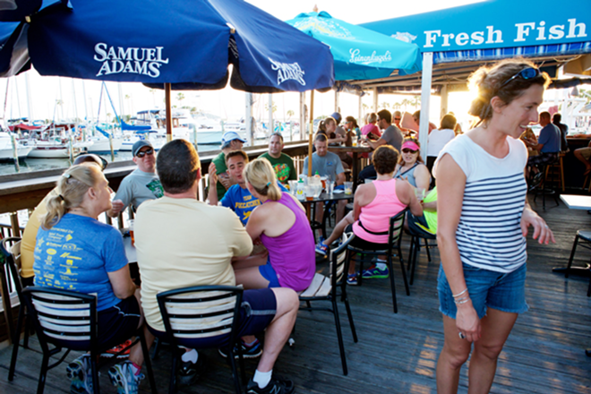 The restaurant's deck allows diners to enjoy their seafood in the open air. - Kevin Tighe