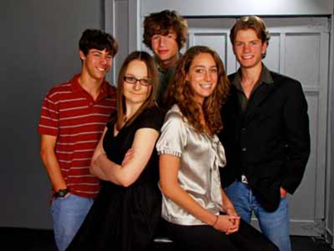 Young Dramatists' Project playwrights (from left) Gabriel Neustadt, Elizabeth Klettke, Alexander Nunnelly, Sierra Almengual and Andrew Ford - Jeff Young Photography
