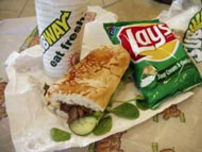 SUB-STANDARD: Chipotle cheese steak with chips and a drink. - Laura Fries