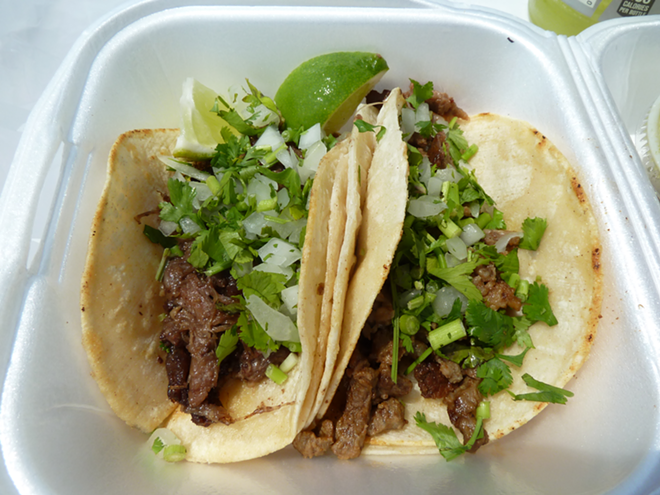 These tacos look almost as good as the ones Tampa's Lolis Mexican Cravings churns out. - Mirsk111 [CC BY-SA 4.0 (https://creativecommons.org/licenses/by-sa/4.0)], from Wikimedia Commons