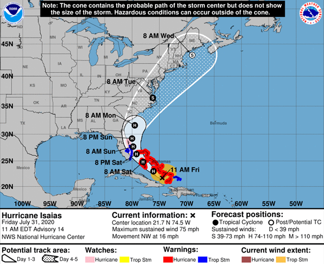 Hurricane Isaias expected to reach Category 2, with Tampa Bay still out of storm’s path