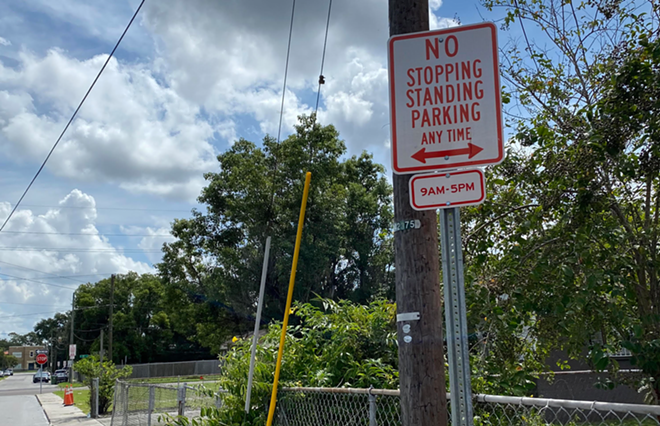 One of the signs that has since been removed. - Photo via V.M. Ybor resident