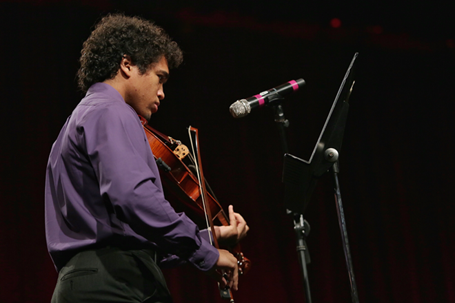 Adán Martinez plays the Black, Brown and College Bound summit at Tampa Convention Center in Tampa, Florida on February 23, 2017. - Tracy May