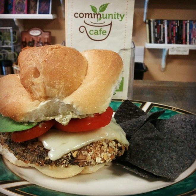 The breaded portobello burger that Community Cafe entered into the battle. - Community Cafe via Facebook