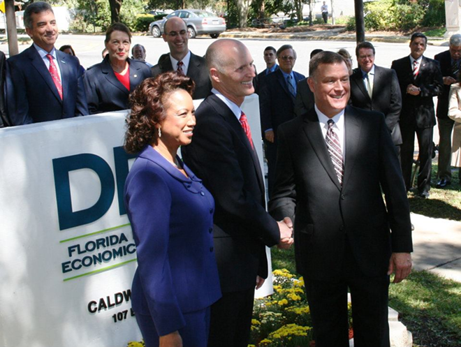 Former Governor Rick Scott at the ribbon-cutting ceremony for the Department of Economic Opportunity in 2011. - Photo via Florida Department of Economic Opportunity/Facebook