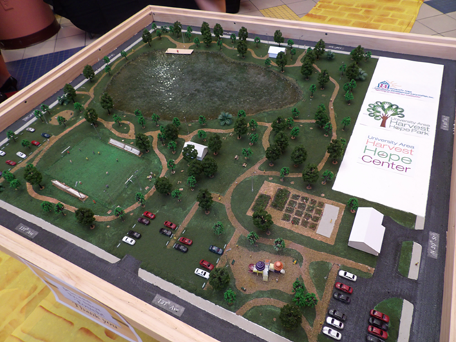 The Harvest Hope Park model was unveiled at the gala. Is that tilapia pond swimmer friendly? - Jessica Watzman