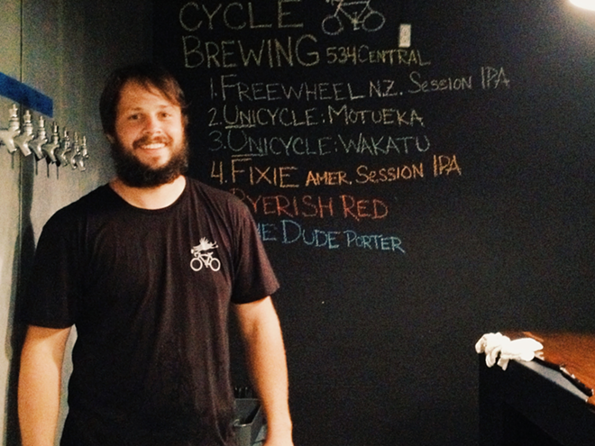 Cycle Brewing's Doug Dozark celebrated the opening of his bar and brewery Thursday night in St. Petersburg. - Arielle Stevenson