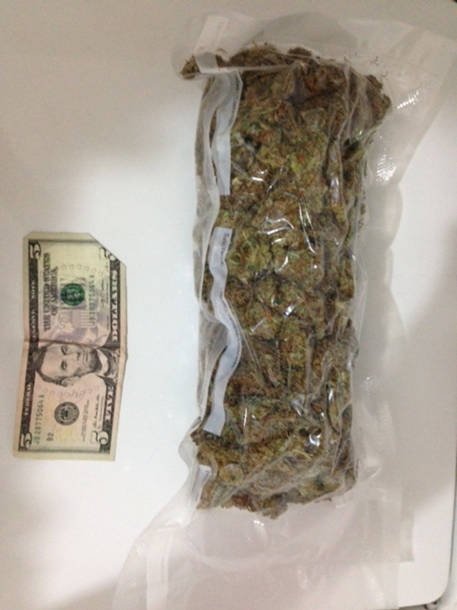 What a half-pound of weed looks like in an air-tight  plastic bag - Devon Crumpacker