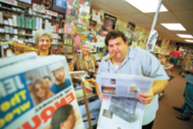 YO, FRANK! Hometown Newsstand and Cigar Shop - owner R. Frank Russo operates the new store in La - Place Village on Fletcher Avenue, Tampa, with mom - Elizabeth Russo and his aunt, Rosalie - Diecidue. - Bud Lee