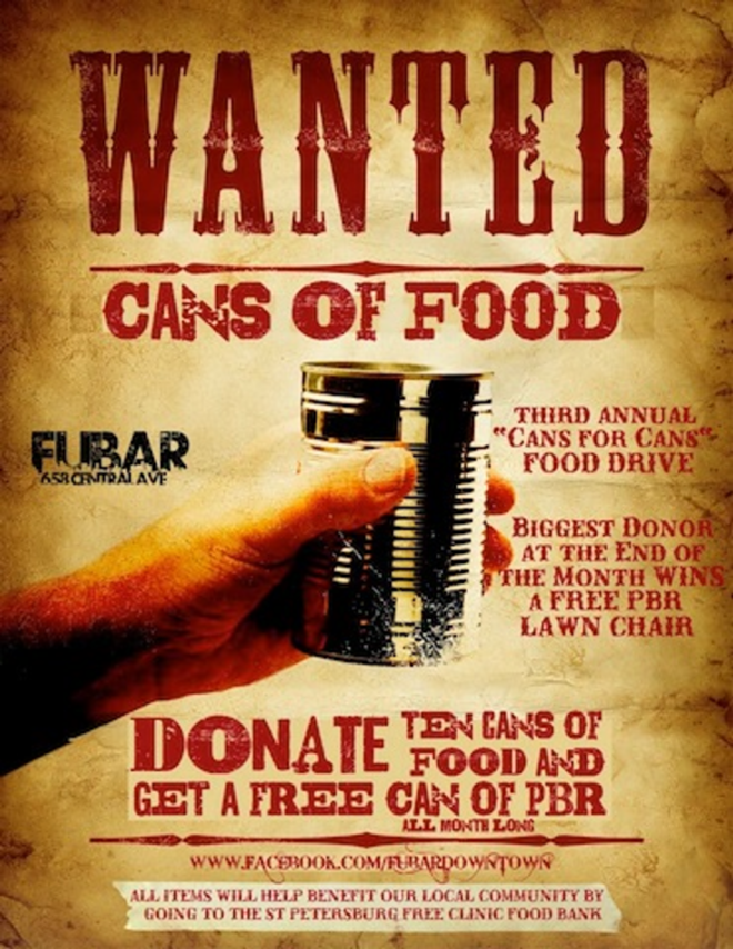Help feed families, get a free PBR at Fubar - FUBAR