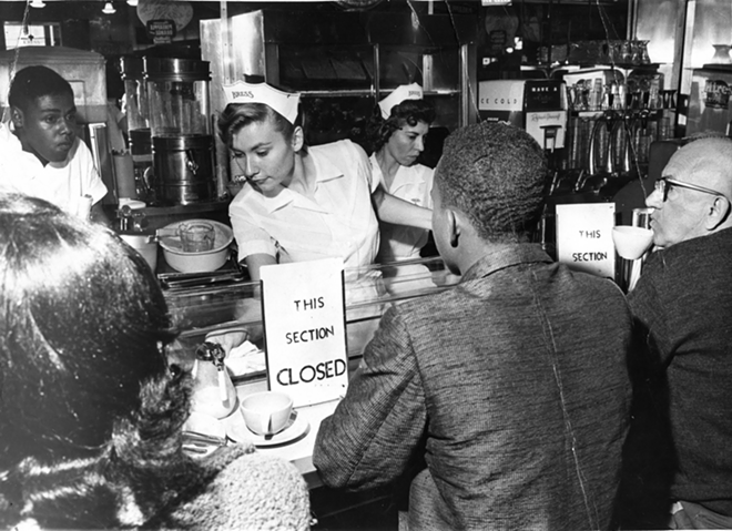 Kress employees close the counter in 1960 during a sit-in- in St. Petersburg. Blacks could work but couldn't eat there. Photo courtesy of the Tampa Bay Times - courtesy of the tampa bay times