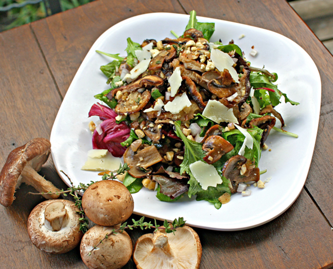 SPORE REPORT: Mushrooms, savory and hearty, are a great alternative to meat in a salad. - Katie Machol Simon