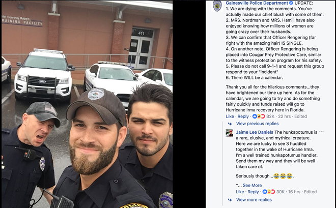 Florida police officers snap selfies during Irma, internet... well, we'll give you three guesses what happened (UPDATE: Anti-Semitism)