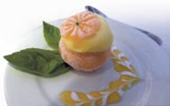 PERFECT ENDING: The sweet and delicate tangerine sorbet. - SHAWN JACOBSON