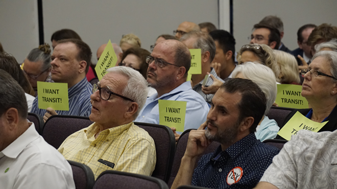 CLEAR SIGNS: Attendees at Tuesday's MPO meeting stated their preferences. - Zebrina Edgerton-Maloy