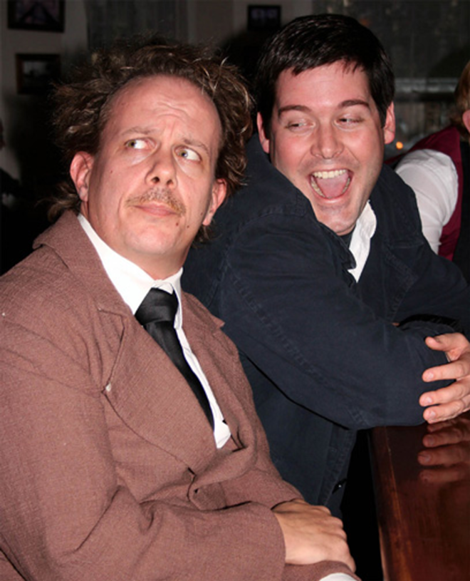 Jason Evans as Einstein and Chris Holcom as Picasso in Jobsites Picasso at the Lapin Agile. - Meg Heimstead