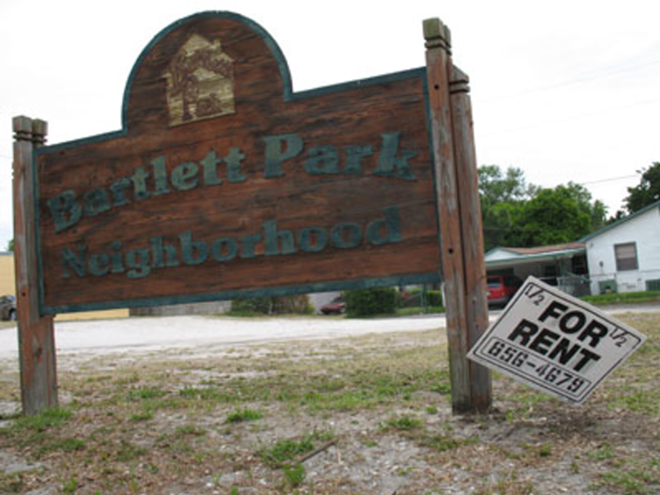 WELCOME SIGNS: Bartlett Park is one of St. Pete's older neighborhoods, dating back to 1913. - Alex Pickett