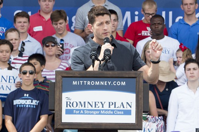 Paul Ryan addresses the crowd in Oldsmar Saturday - Chip Weiner