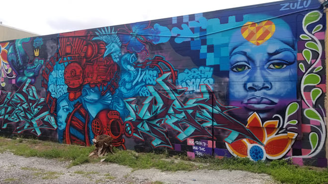 This mural, a Tampa Heights collaboration between Starve, Zulupainter1, Skylar Suarez, Eric Hornsby and Zeros, is the sort of thing Tampa Bay Fresh Fest wants to see more of in Tampa. - Ray Roa